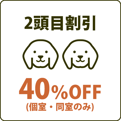 2頭目割引40％オフ(個室・同室のみ)